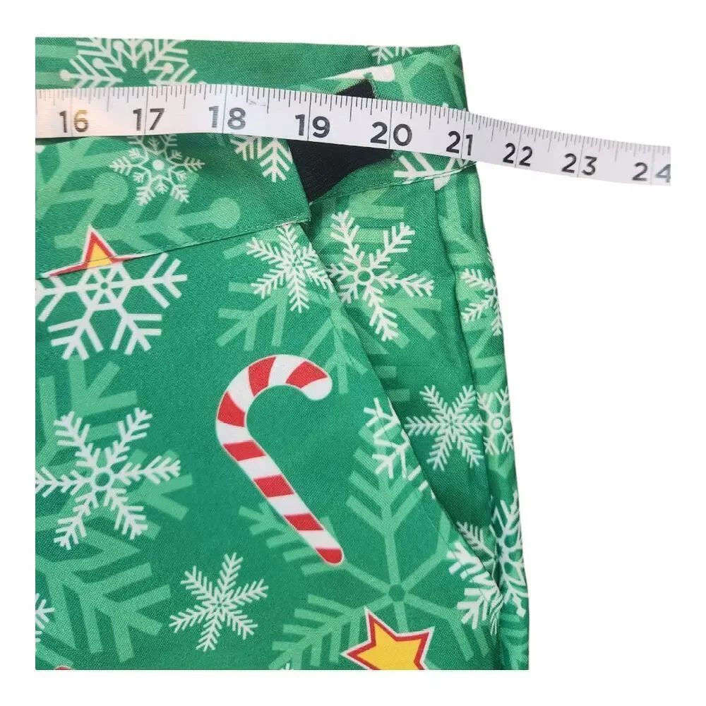 Offstream mens Christmas printed pants sz. 2XL 50-52 button and zip with elastic